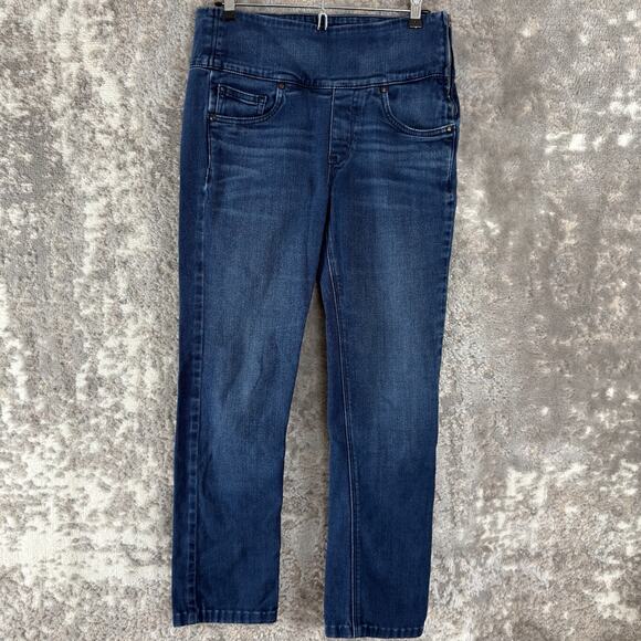 Spanx Size 30 The Signature Straight Denim Jeans Cotton Blend Pants Blue - Picture 1 of 11